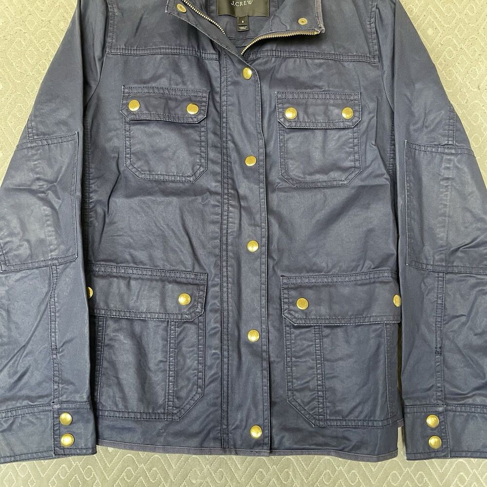 J.Crew Downtown Field Jacket Waxed Cotton Military Utility Gorpcore Sz Small - Picture 5 of 13